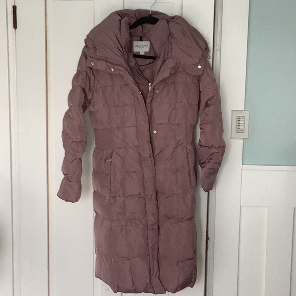 Cole Han Signature long puffer coat-Mauve